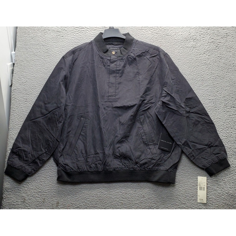 Nicklaus Core Classic II Golf Jacket Mens XL Black Water Resistant 1/4 Button